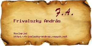 Frivalszky András névjegykártya