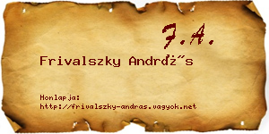 Frivalszky András névjegykártya